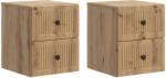 vidaXL Set 2 noptiere suspendate cu 4 sertare, stejar artizanal, 33x34, 5x40 cm (897974)
