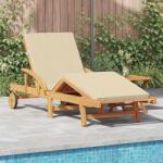 vidaXL Sezlong Bej 200 x 67 x 84 cm Lemn Solid de Acacia GartenMobel Dekor (4105529)