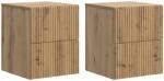 vidaXL Set 2 noptiere suspendate cu 4 sertare, stejar artizanal, 33x34, 5x40 cm (898484)