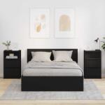 vidaXL Mese de noptiera 2 pcs Negru 40 x 30 x 467 cm Lemn compozit GartenMobel Dekor (888910)