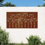 vidaXL Decoratie perete de gradina 105x55 cm design flori otel Corten GartenMobel Dekor (824499)