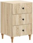 vidaXL Noptiera stejar sonoma cu 3 sertare, 43x41x66, 5 cm, lemn prelucrat (894097)