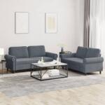 vidaXL Set de canapele cu perne, 2 piese, gri închis, catifea GartenMobel Dekor (3202211) Canapea