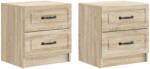 vidaXL Set 2 noptiere stejar Sonoma cu 2 sertare, 43 x 34, 5 x 44, 5 cm (895680)