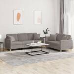 vidaXL Set de canapele cu perne, 2 piese, gri taupe, textil GartenMobel Dekor (3202141) Canapea