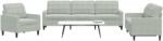 vidaXL Set de canapele cu perne, 3 piese, gri deschis, catifea GartenMobel Dekor (3278431) Canapea