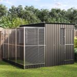 vidaXL Voliera cu extensie argintie 290x303x216 cm otel GartenMobel Dekor (3216427)