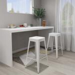 vidaXL Scaune de bar stivuibile, 2 buc. , alb, metal GartenMobel Dekor (248148)