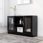 vidaXL Dulap cu vitrina, negru, 120 x 30, 5 x 70 cm, PAL GartenMobel Dekor (802787) Comoda