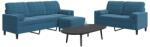 vidaXL Set de canapele cu perne/rulouri, 3 piese, albastru, catifea GartenMobel Dekor (3278430) Canapea
