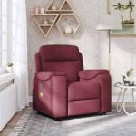 vidaXL Fotoliu de masaj rabatabil, rosu vin, material textil GartenMobel Dekor (4015693)