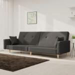 vidaXL Canapea extensibila cu 2 locuri, 2 perne, gri închis, textil GartenMobel Dekor (375742) Canapea