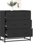 vidaXL Dulap, negru, 68x35x76 cm, lemn prelucrat si metal GartenMobel Dekor (848969) Comoda