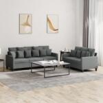 vidaXL Set de canapele cu perne, 2 piese, gri închis, textil GartenMobel Dekor (3201665) Canapea