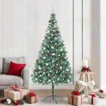 vidaXL Brad de Craciun artificial cu 300 LED Verde 210 cm PVC si Otel GartenMobel Dekor (3396726)