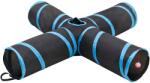 vidaXL Tunel pentru pisici 4 cai, negru si albastru, 132 cm, poliester GartenMobel Dekor (172183)
