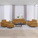 vidaXL Set de canapele cu perne, 4 piese, maro, catifea GartenMobel Dekor (3202187) Canapea