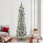 vidaXL Brad de Craciun artificial Alb 240 cm PVC si metal si plastic GartenMobel Dekor (3396130)