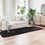 vidaXL Covor din Lana Faux Tafalla Negru 80 x 250 cm Poliester GartenMobel Dekor (42021568) Covor