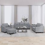 vidaXL Set de canapele cu perne, 4 piese, gri deschis, material textil GartenMobel Dekor (3201794) Canapea