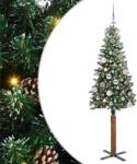 vidaXL Brad de Craciun subtire Verde 150 cm PVC si lemn de PIN masiv GartenMobel Dekor (3394888)
