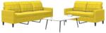 vidaXL Set de canapele cu perne, 2 piese, galben, catifea GartenMobel Dekor (3278397) Canapea