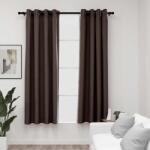 vidaXL Perdele opace aspect panza ocheti 2 buc. gri taupe 140x175 cm GartenMobel Dekor (321200)