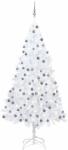 vidaXL Brad Craciun pre-iluminat artificial set globuri alb 210 cm PVC GartenMobel Dekor (3077714)