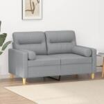 vidaXL Canapea cu 2 locuri cu pernute, gri deschis, 120 cm, textil GartenMobel Dekor (3200813) Canapea