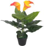 vidaXL Floare de crin cala artificiala cu vaza, 45 cm, rosu si galben GartenMobel Dekor (244442)