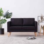 vidaXL Canapea cu 2 locuri, negru, material textil GartenMobel Dekor (281359) Canapea