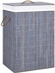 vidaXL Cos de rufe din bambus cu 2 sectiuni, gri, 72 L GartenMobel Dekor (320741)