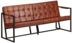 vidaXL Canapea cu 3 locuri, maro, piele naturala de capra GartenMobel Dekor (288284) Canapea