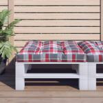 vidaXL Perna de paleti, rosu carouri, 80x80x12 cm, material textil GartenMobel Dekor (360504)