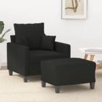 vidaXL Fotoliu canapea cu taburet, negru, 60 cm, material textil GartenMobel Dekor (3201085) Canapea