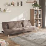 vidaXL Canapea extensibila cu 2 locuri, 2 perne, gri taupe, textil GartenMobel Dekor (375798) Canapea