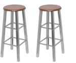 vidaXL Scaune de bar, 2 buc. , metal, sezut din MDF GartenMobel Dekor (60562)