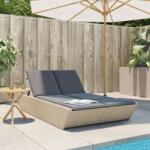 vidaXL Sezlong dublu cu perne, bej, poliratan GartenMobel Dekor (368182)