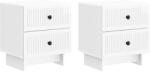vidaXL Set 2 noptiere albe lucioase cu 4 sertare, 43 x 34, 5 x 47, 5 cm (893844)