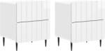 vidaXL Set 2 noptiere albe lucioase cu 4 sertare, 43 x 34, 5 x 49, 5 cm (894304)