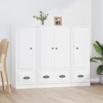 vidaXL Dulapuri înalte, 3 piese, alb, lemn prelucrat GartenMobel Dekor (3185295) Comoda