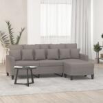 vidaXL Canapea cu 3 locuri si taburet, taupe, 180 cm, material textil GartenMobel Dekor (3201096) Canapea