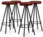 vidaXL Scaune de bar, 4 buc. , piele naturala GartenMobel Dekor (245444)