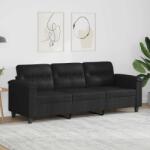 vidaXL Canapea cu 3 locuri, negru, 180 cm, tesatura microfibra GartenMobel Dekor (359570) Canapea