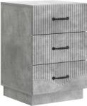 vidaXL Noptiera gri beton cu 3 sertare din lemn prelucrat, 43 x 41 x 63, 5 cm (895248)