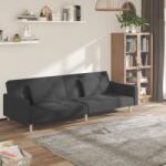 vidaXL Canapea extensibila cu 2 locuri, 2 perne, gri închis, textil GartenMobel Dekor (375800) Canapea