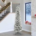 vidaXL Brad de Craciun artificial Alb 240 cm PVC si metal si plastic GartenMobel Dekor (3396132)