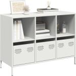 vidaXL Dulap, alb, 101, 5x39x73, 5 cm, otel laminat la rece GartenMobel Dekor (851369) Comoda