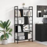 vidaXL Raft pentru carti Stejar Negru 75 x 30 x 156 cm Lemn compozit GartenMobel Dekor (883958) Biblioteca