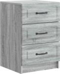 vidaXL Noptiera Sonoma gri cu 3 sertare, lemn prelucrat, 43 x 41 x 63, 5 cm (895711)